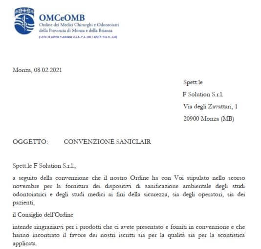 lettera ringraziamento